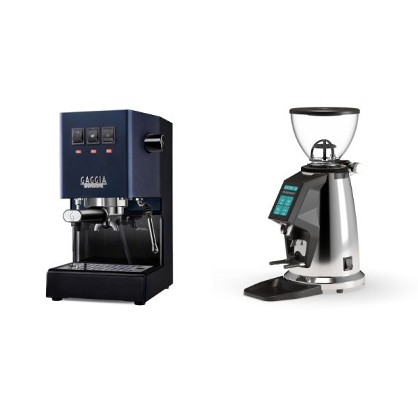 Gaggia New Classic E24, blue + Rocket Espresso SPLUGA, chrome