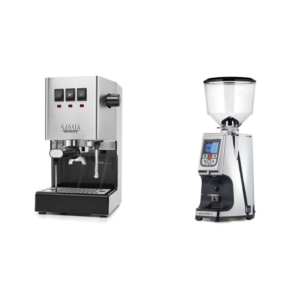 Gaggia New Classic E24, stainless steel + Eureka Atom Specialty 65, chrome