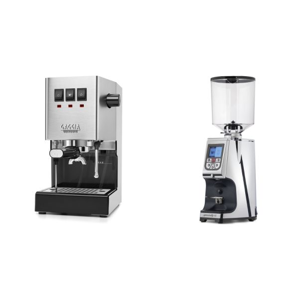 Gaggia New Classic E24, stainless steel + Eureka Atom Specialty 75, chrome