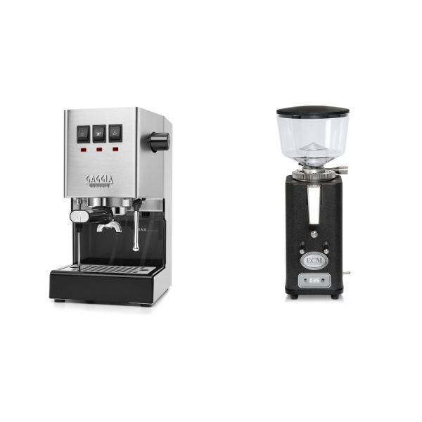 Gaggia New Classic E24, stainless steel + ECM S-Automatik 64, anthracite