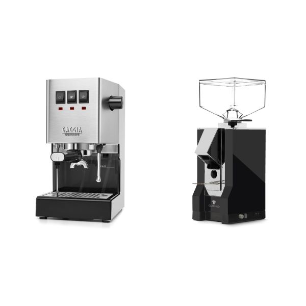 Gaggia New Classic E24, stainless steel + Eureka Mignon Classico, CR black