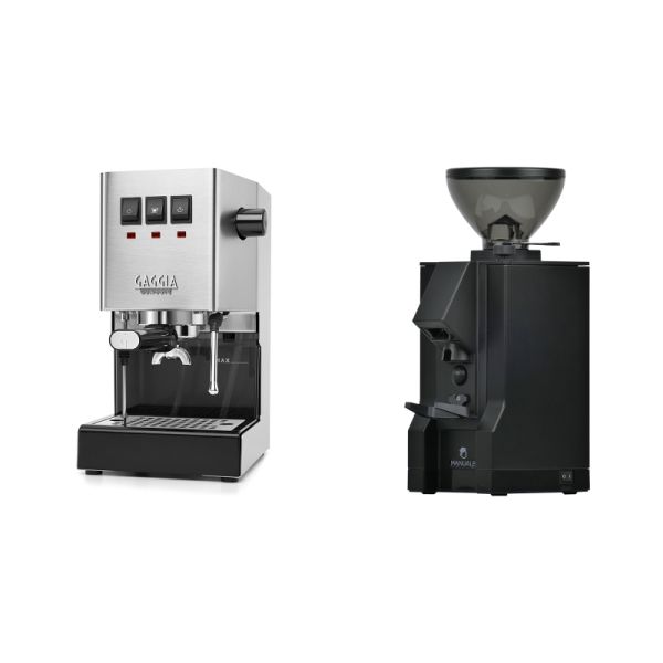 Gaggia New Classic E24, stainless steel + Eureka Mignon Manuale, BL black