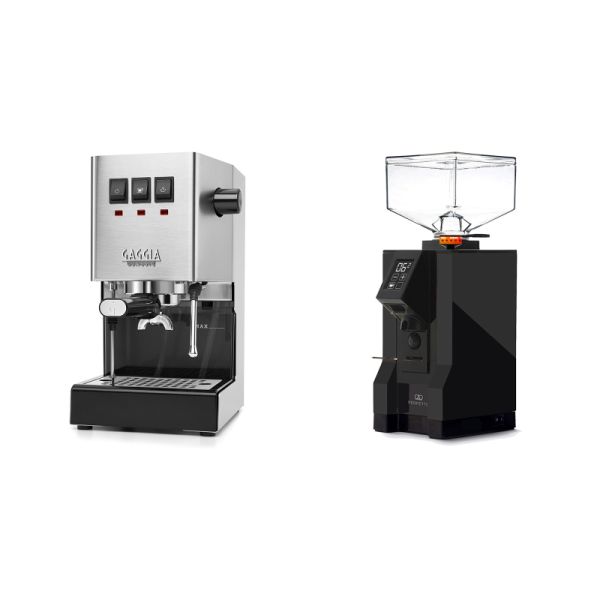 Gaggia New Classic E24, stainless steel + Eureka Mignon Perfetto, BL black