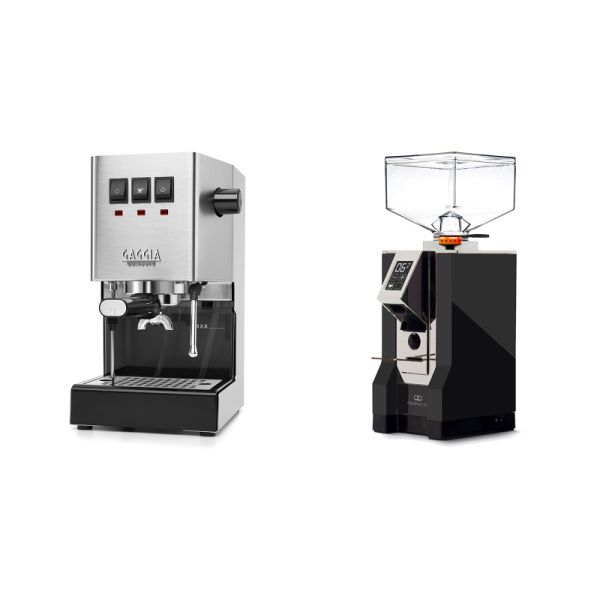 Gaggia New Classic E24, stainless steel + Eureka Mignon Perfetto, CR black