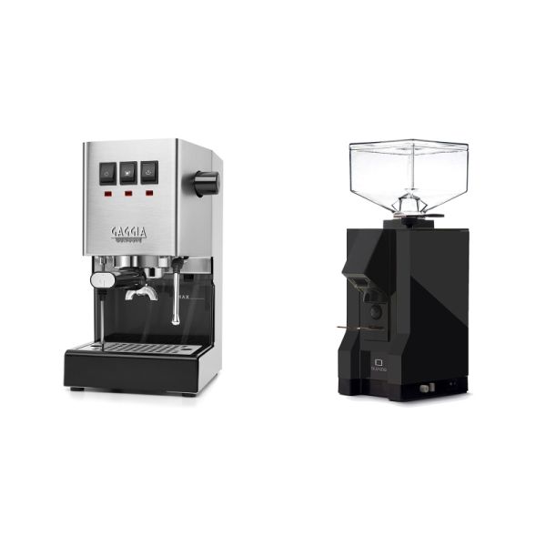 Gaggia New Classic E24, stainless steel + Eureka Mignon Silenzio, BL black