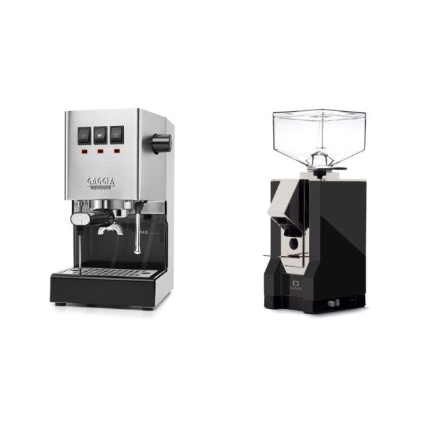 Gaggia New Classic E24, stainless steel + Eureka Mignon Silenzio, CR black