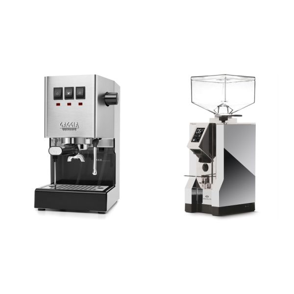 Gaggia New Classic E24, stainless steel + Eureka Mignon Specialita, CR chrome