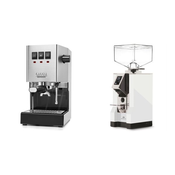 Gaggia New Classic E24, stainless steel + Eureka Mignon Specialita, CR white