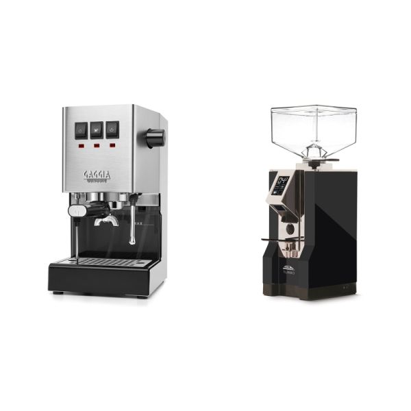 Gaggia New Classic E24, stainless steel + Eureka Mignon Turbo, CR black