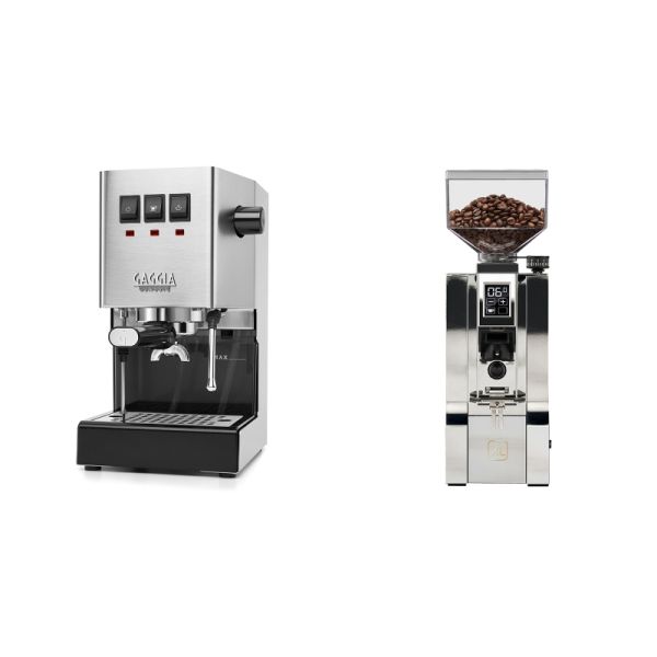 Gaggia New Classic E24, stainless steel + Eureka Mignon XL, CR chrome