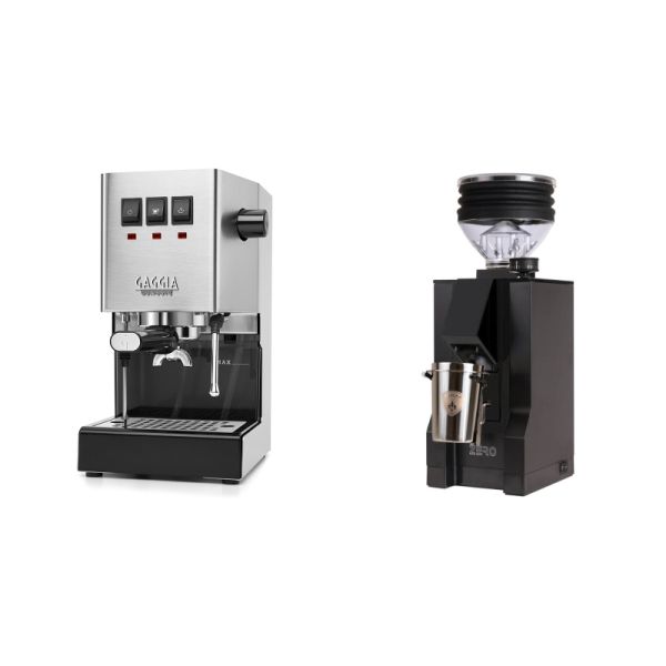 Gaggia New Classic E24, stainless steel + Eureka Mignon Zero, BL black