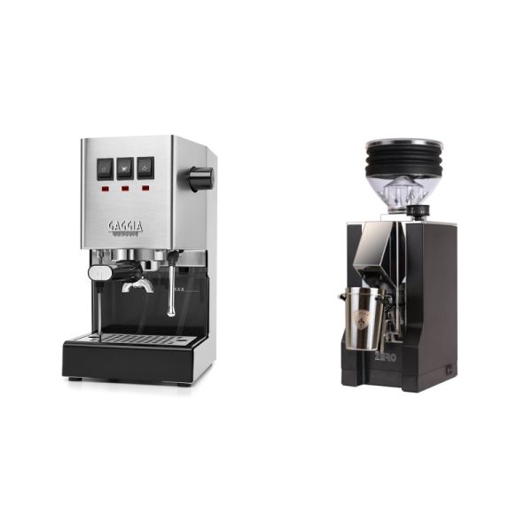 Gaggia New Classic E24, stainless steel + Eureka Mignon Zero, CR black