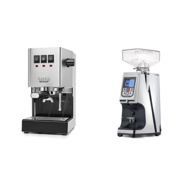 Gaggia New Classic E24, stainless steel + Eureka Atom 60, chrome