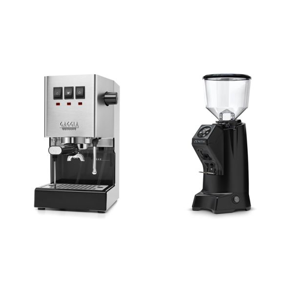 Gaggia New Classic E24, stainless steel + Eureka Zenith 65 Touch, black