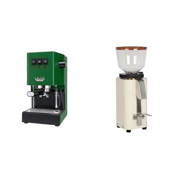 Gaggia New Classic E24, green + ECM C-Manuale 54, cream, olive