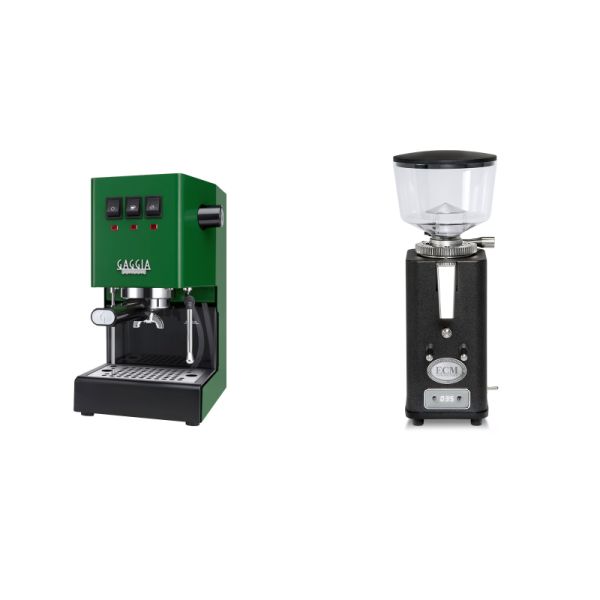 Gaggia New Classic E24, green + ECM S-Automatik 64, anthracite