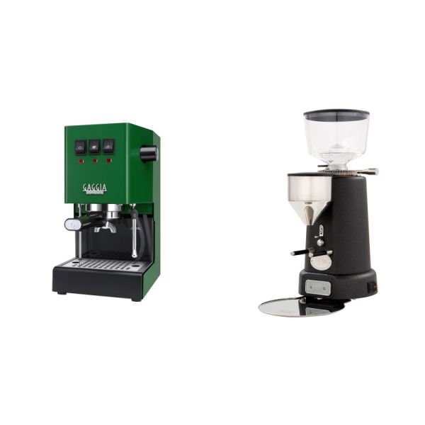 Gaggia New Classic E24, green + ECM V-Titan 64, anthracite