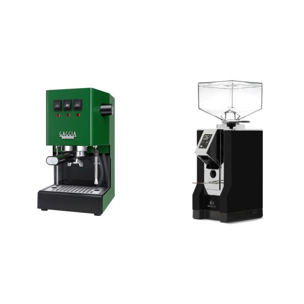 Gaggia New Classic E24, green + Eureka Mignon Bravo, CR black