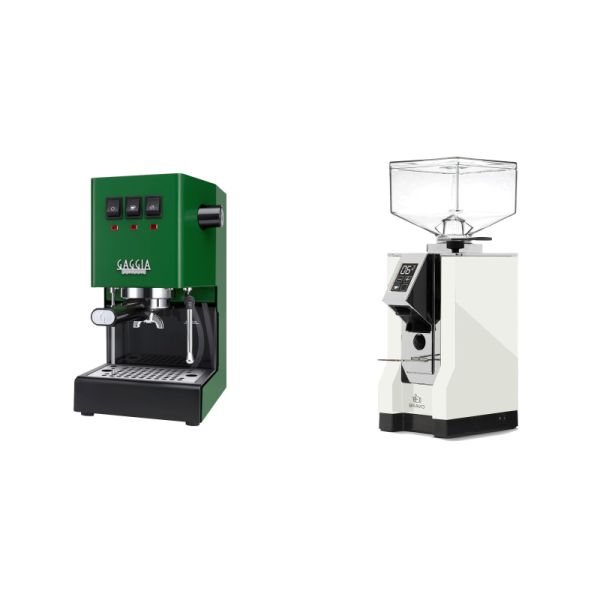 Gaggia New Classic E24, green + Eureka Mignon Bravo, CR white