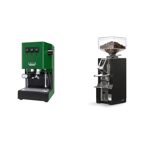 Gaggia New Classic E24, green + Eureka Mignon Libra, CR black