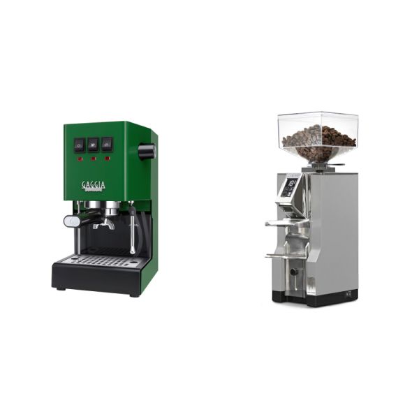 Gaggia New Classic E24, green + Eureka Mignon Libra, CR grey