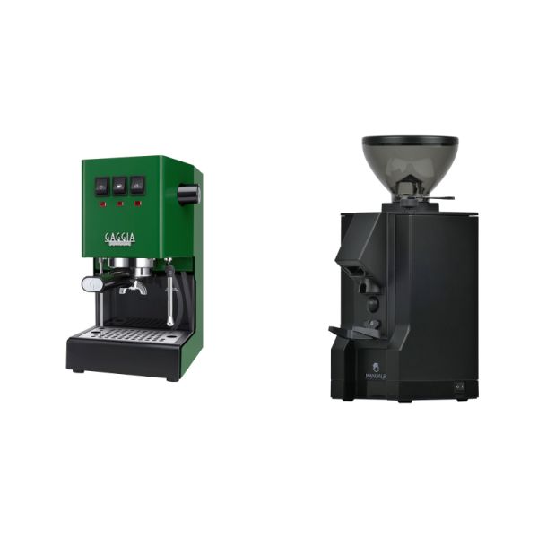 Gaggia New Classic E24, green + Eureka Mignon Manuale, BL black