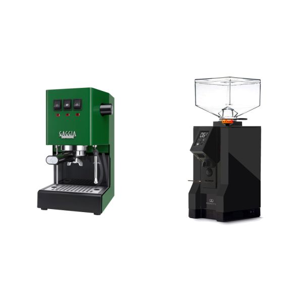 Gaggia New Classic E24, green + Eureka Mignon Perfetto, BL black