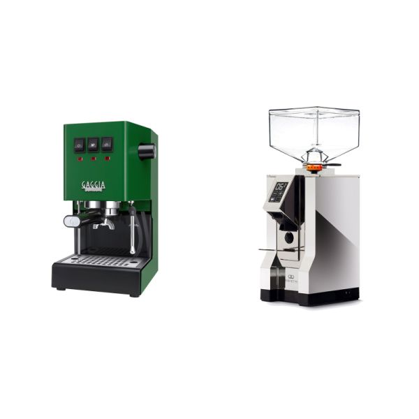 Gaggia New Classic E24, green + Eureka Mignon Perfetto, CR chrome