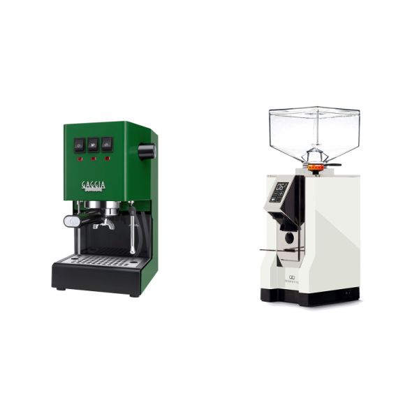 Gaggia New Classic E24, green + Eureka Mignon Perfetto, CR white