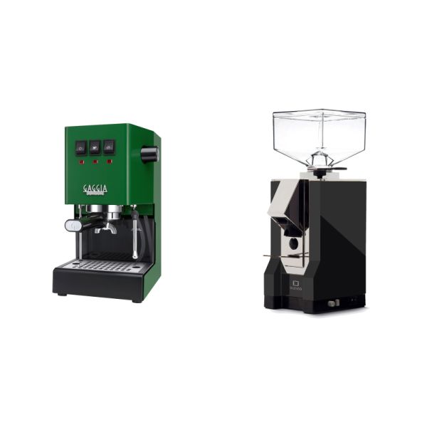 Gaggia New Classic E24, green + Eureka Mignon Silenzio, CR black