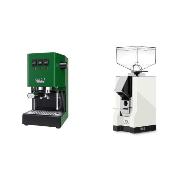 Gaggia New Classic E24, green + Eureka Mignon Silenzio, CR white