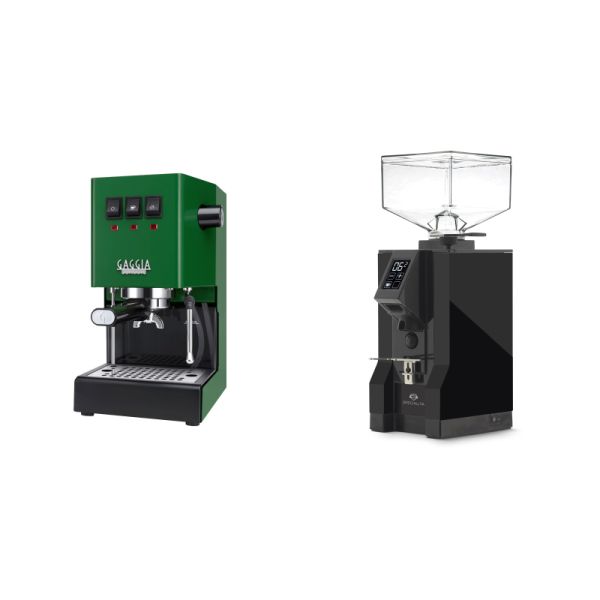 Gaggia New Classic E24, green + Eureka Mignon Specialita, BL black