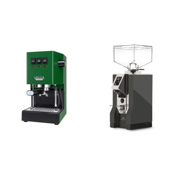 Gaggia New Classic E24, green + Eureka Mignon Specialita, CR anthracite