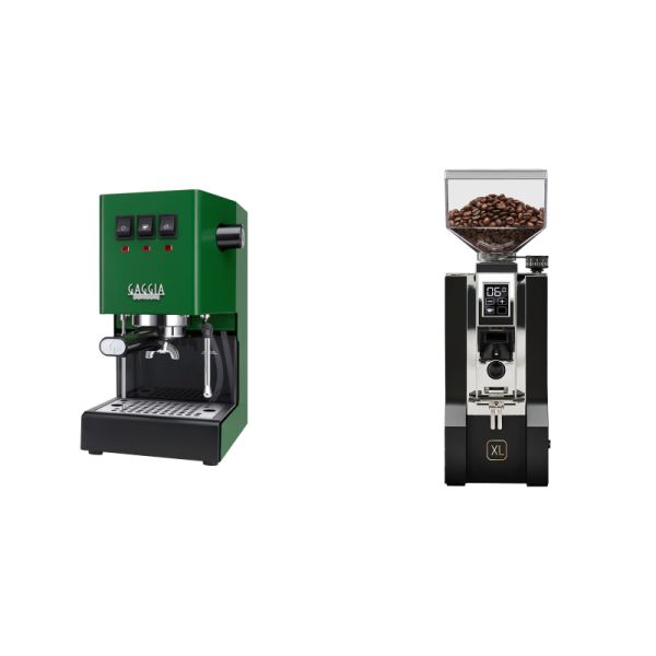 Gaggia New Classic E24, green + Eureka Mignon XL, CR black