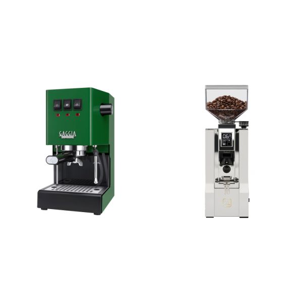 Gaggia New Classic E24, green + Eureka Mignon XL, CR white