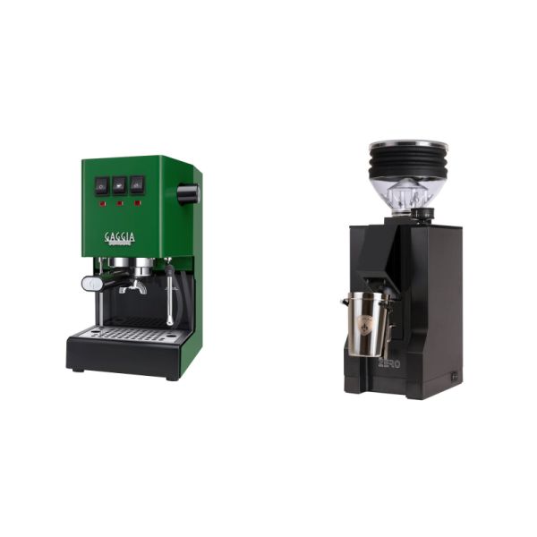 Gaggia New Classic E24, green + Eureka Mignon Zero, BL black