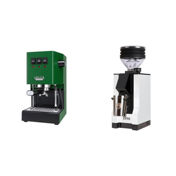 Gaggia New Classic E24, green + Eureka Mignon Zero, BL white