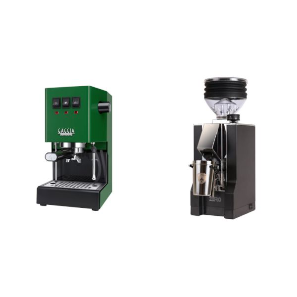 Gaggia New Classic E24, green + Eureka Mignon Zero, CR black