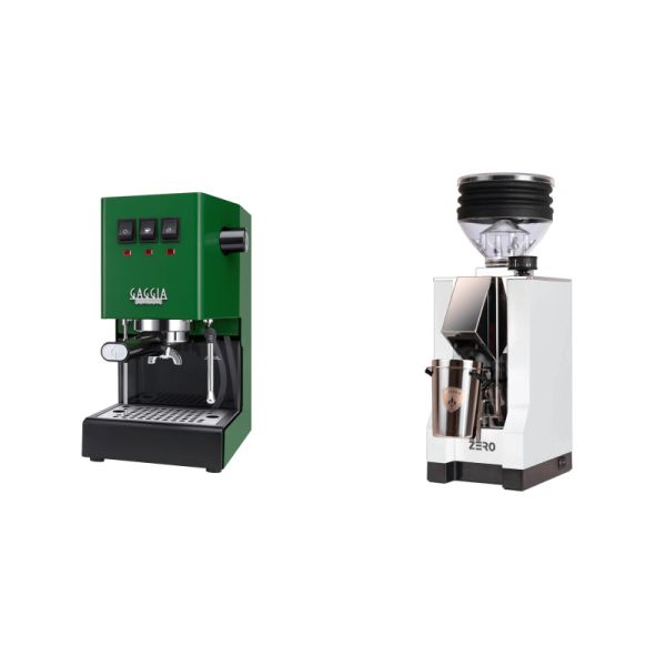 Gaggia New Classic E24, green + Eureka Mignon Zero, CR white