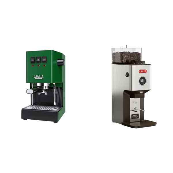 Gaggia New Classic E24, green + Lelit William PL72