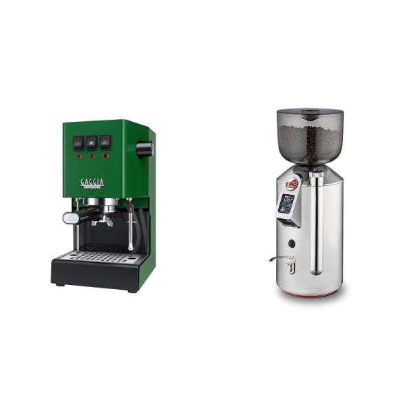 Gaggia New Classic E24, green + La Pavoni Cilindro