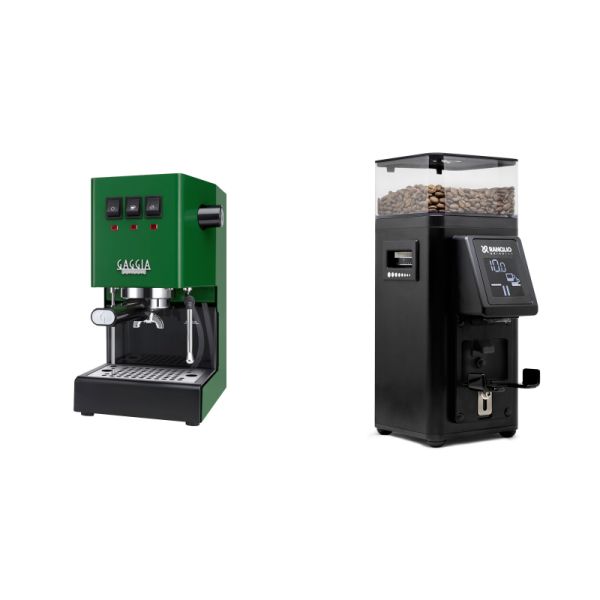 Gaggia New Classic E24, green + Rancilio STILE, black