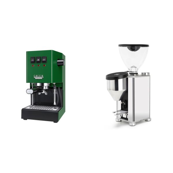 Gaggia New Classic E24, green + Rocket Espresso GIANNINO, chrome/black