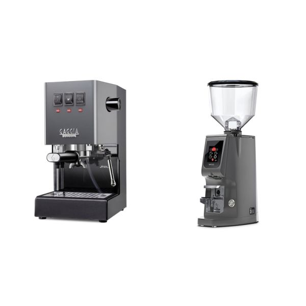 Gaggia New Classic E24, grey + Eureka Atom W 65, grey