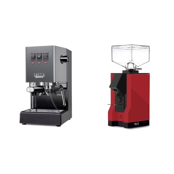 Gaggia New Classic E24, grey + Eureka Mignon Silenzio, BL ferrari red