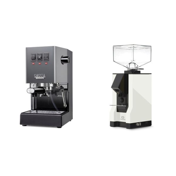 Gaggia New Classic E24, grey + Eureka Mignon Silenzio, BL white