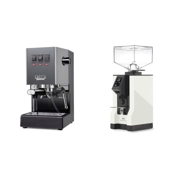 Gaggia New Classic E24, grey + Eureka Mignon Specialita, BL white