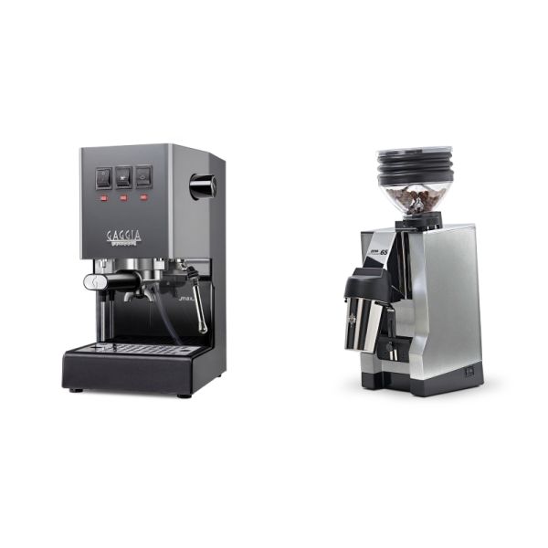 Gaggia New Classic E24, grey + Eureka Mignon Zero 65 All Purpose, CR chrome