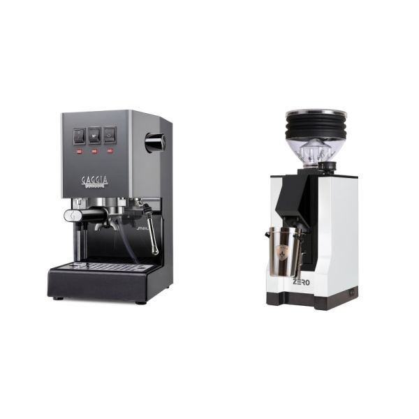 Gaggia New Classic E24, grey + Eureka Mignon Zero, BL white