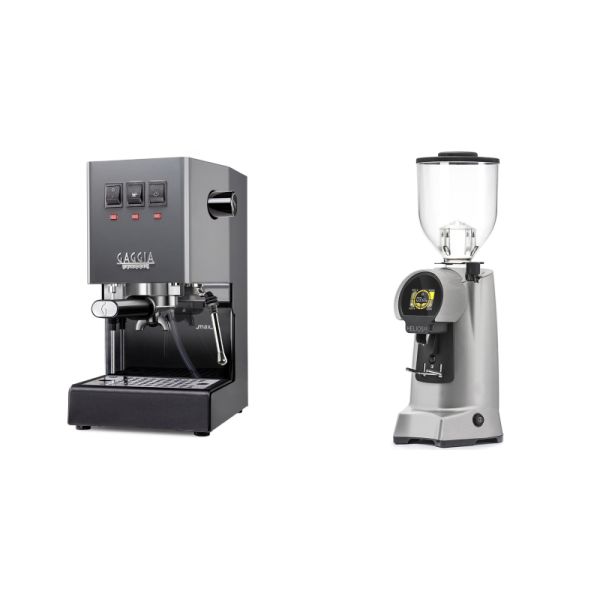 Gaggia New Classic E24, grey + Eureka Helios 65, grey